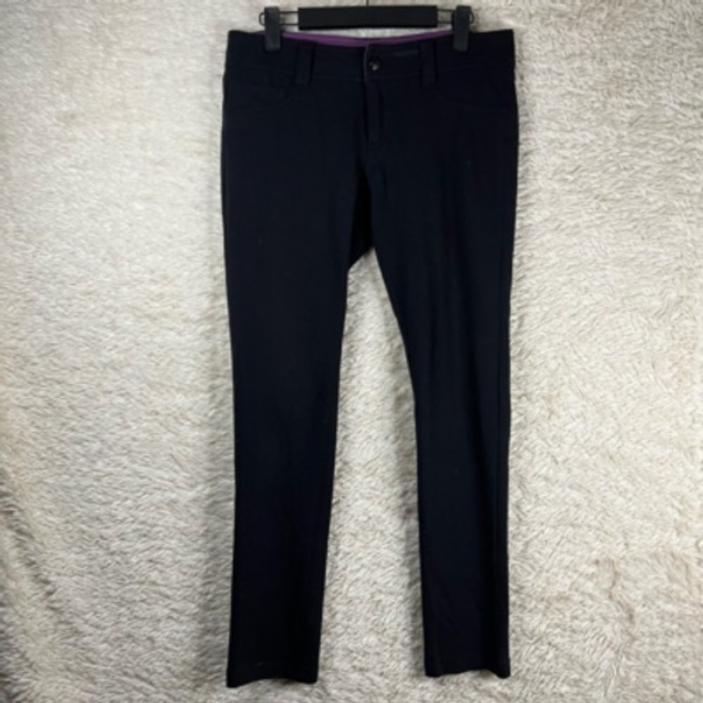 Bret Womens Skinny‎ Slim Pants Black Violet Pockets Stretch Flat Front Juniors 5